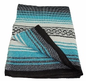 Handmade Traditional Mexican Yoga Blanket No Tassels #2